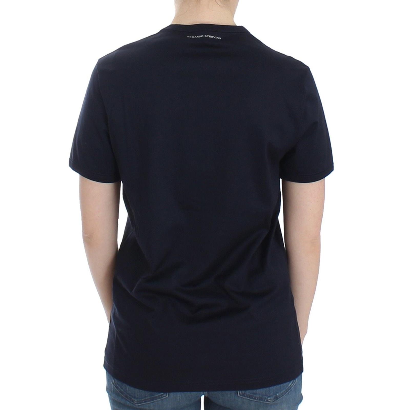 Lingerie Blue Crewneck Cotton Logo T-shirt - coffeewithmee2