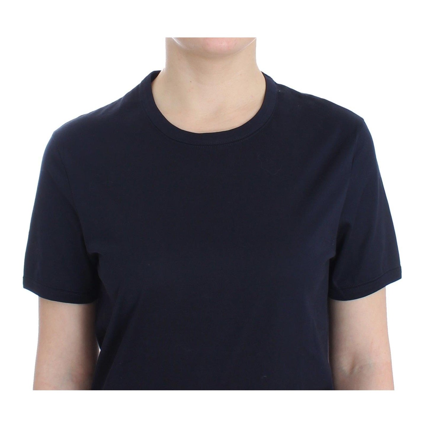 Lingerie Blue Crewneck Cotton Logo T-shirt - coffeewithmee2