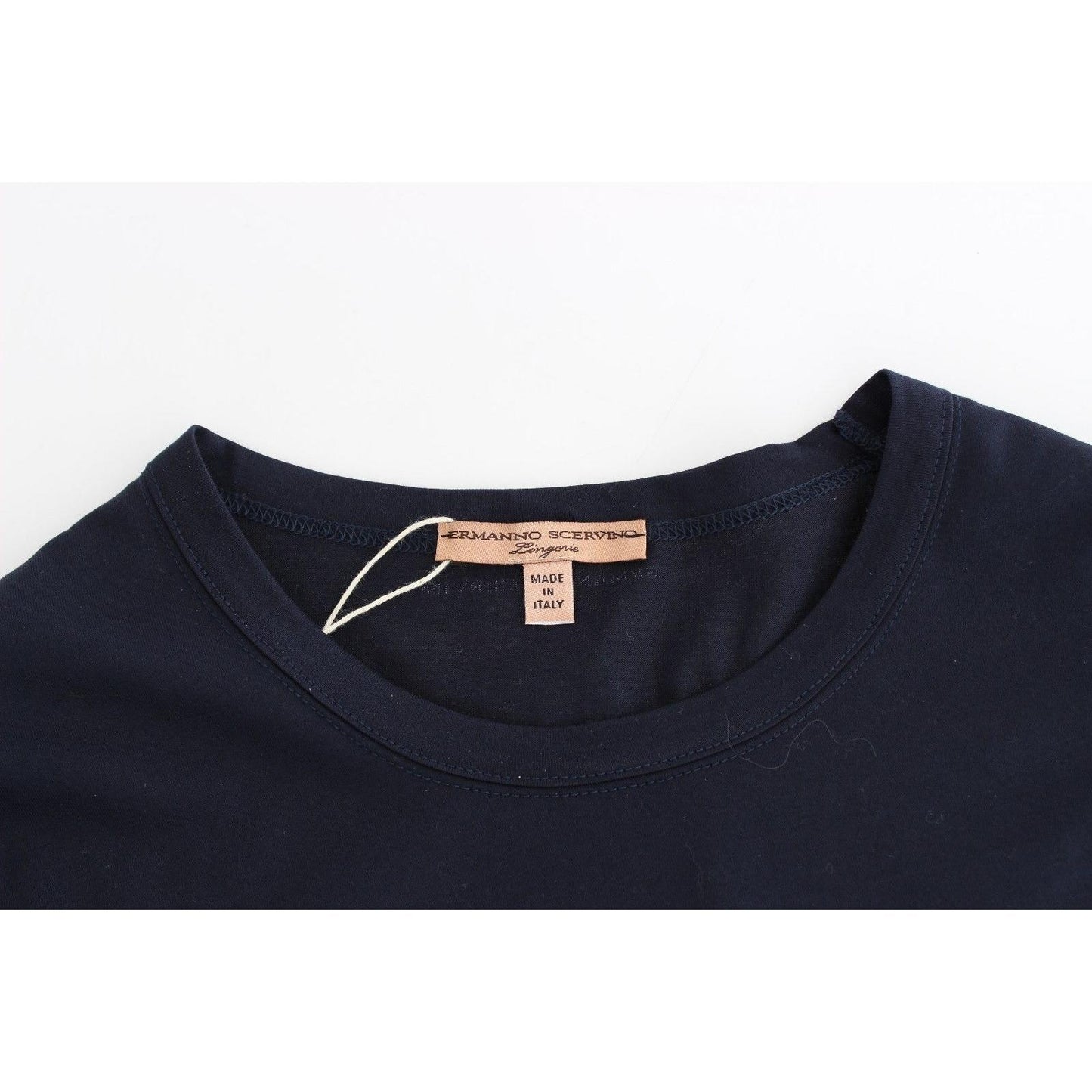 Lingerie Blue Crewneck Cotton Logo T-shirt - coffeewithmee2