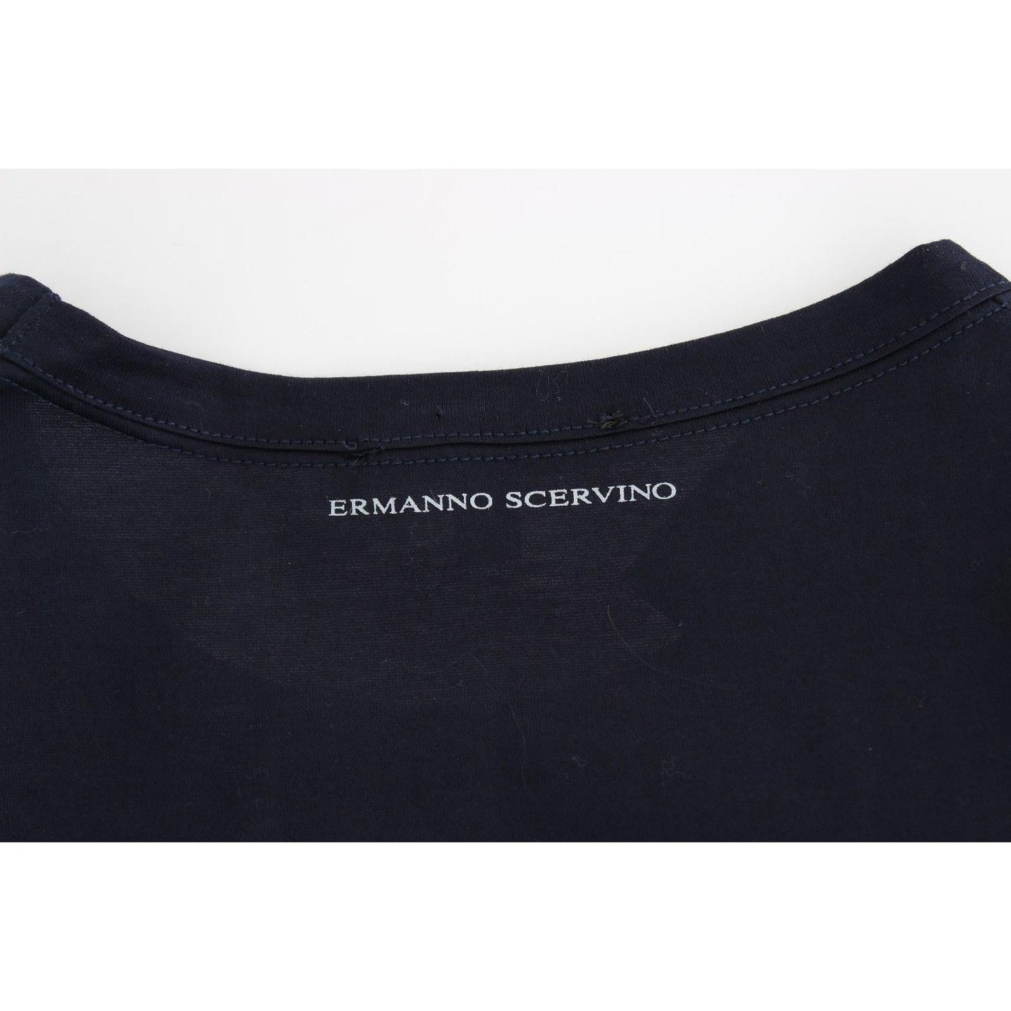 Lingerie Blue Crewneck Cotton Logo T-shirt - coffeewithmee2