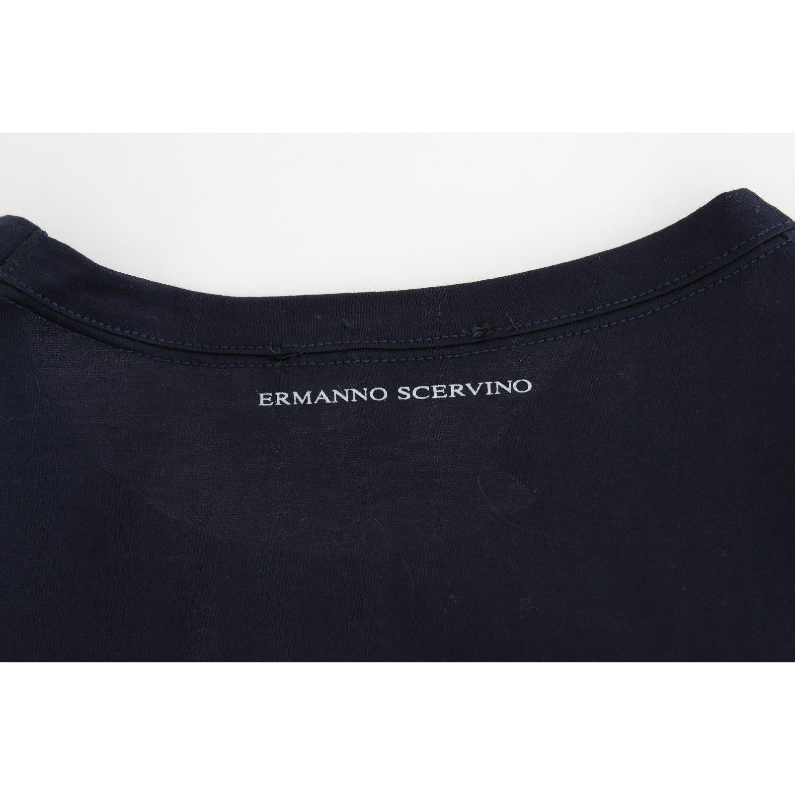 Lingerie Blue Crewneck Cotton Logo T-shirt - coffeewithmee2