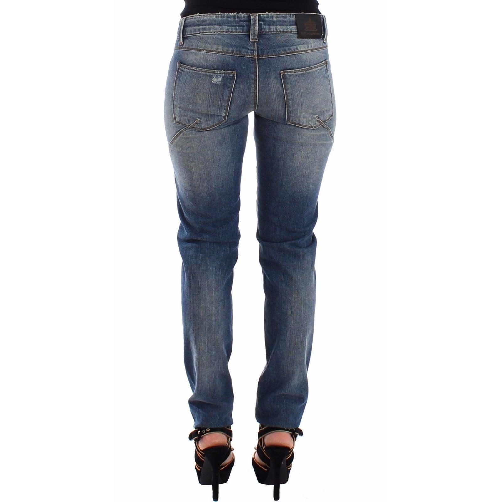 Blue Slim Jeans Denim Pants Straight Stretch - coffeewithmee2