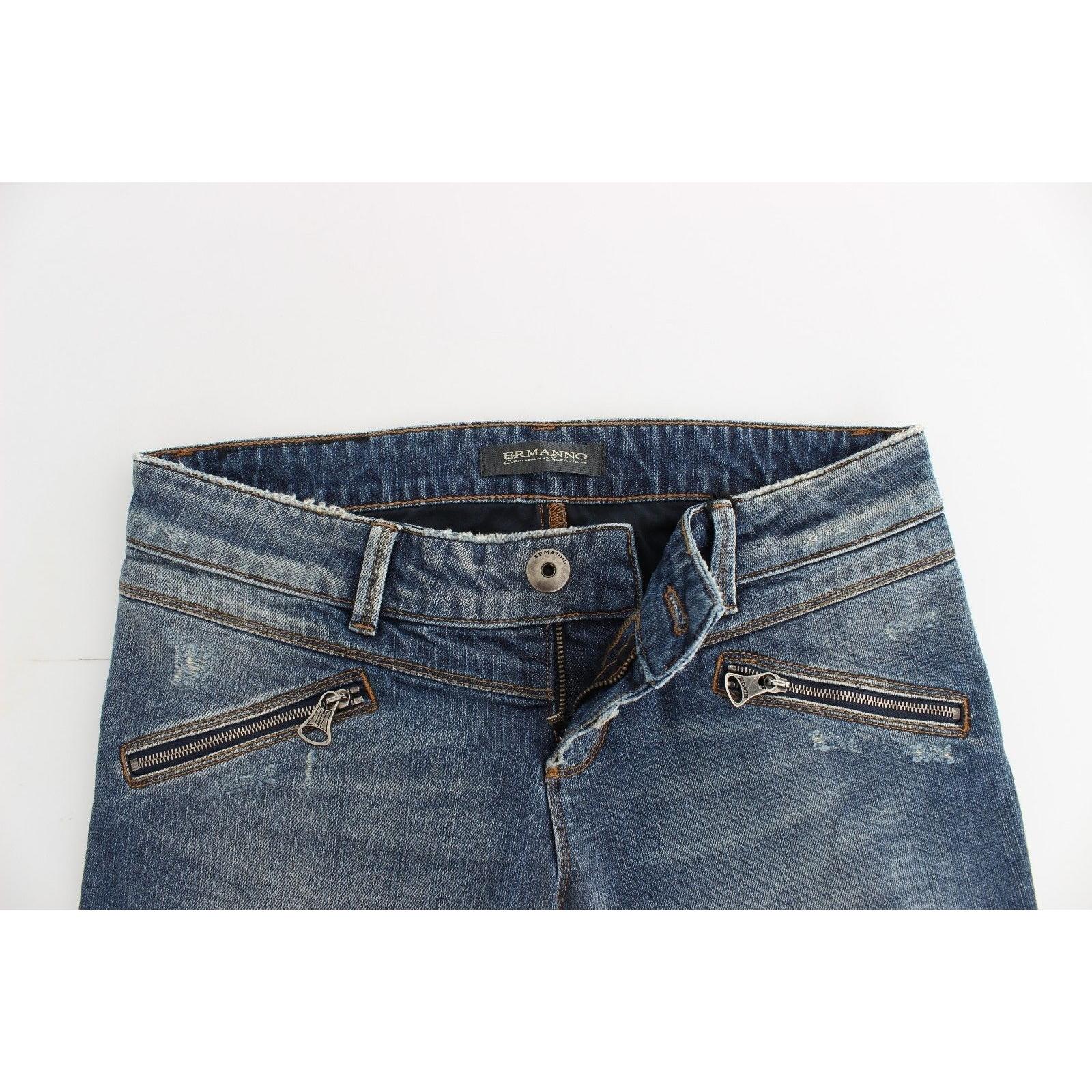 Blue Slim Jeans Denim Pants Straight Stretch - coffeewithmee2