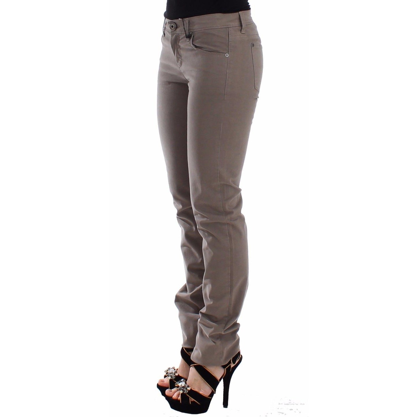 Taupe Beige Slim Jeans Denim Pants Skinny - coffeewithmee2