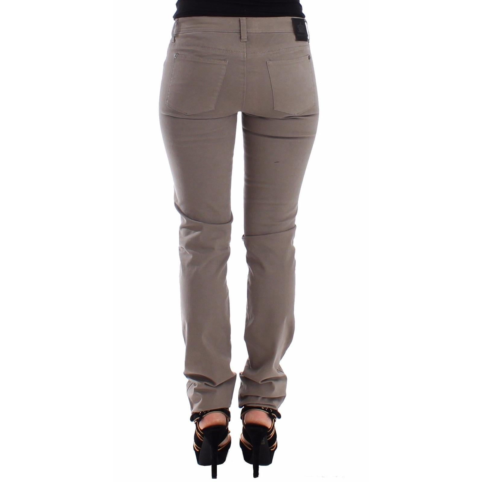 Taupe Beige Slim Jeans Denim Pants Skinny - coffeewithmee2