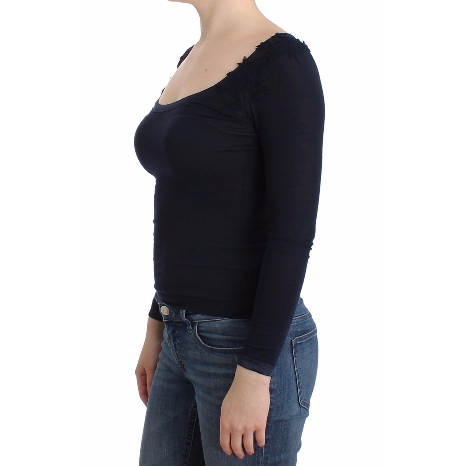 Lingerie Blue Top Blouse Jumper Lace Rayon - coffeewithmee2