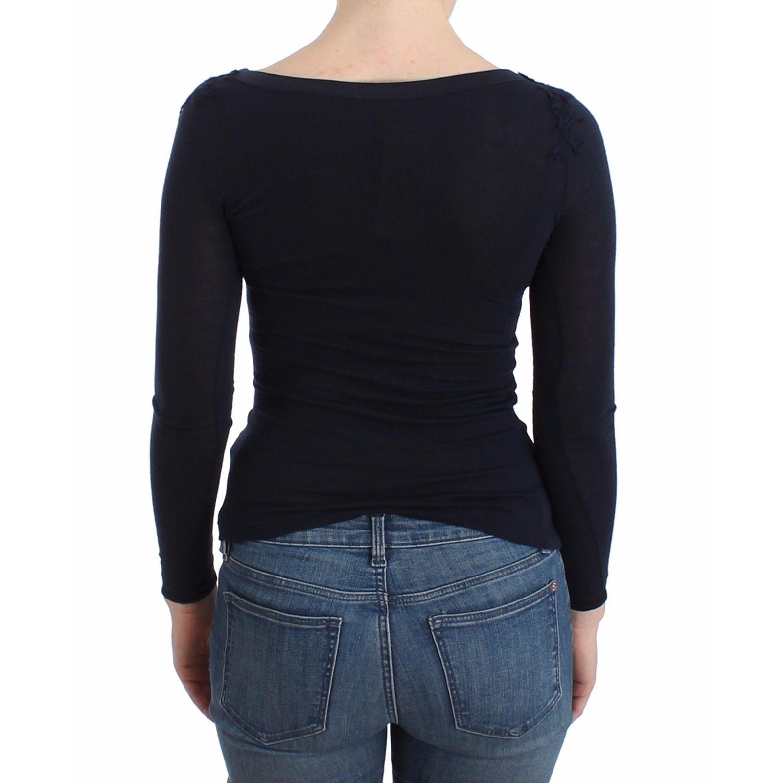 Lingerie Blue Top Blouse Jumper Lace Rayon - coffeewithmee2