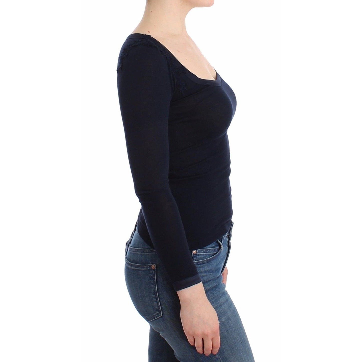 Lingerie Blue Top Blouse Jumper Lace Rayon - coffeewithmee2