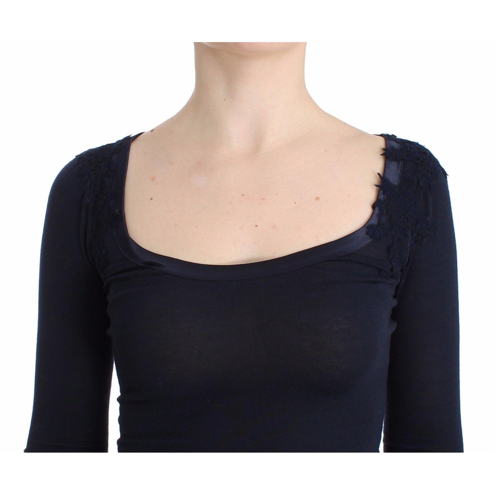 Lingerie Blue Top Blouse Jumper Lace Rayon - coffeewithmee2