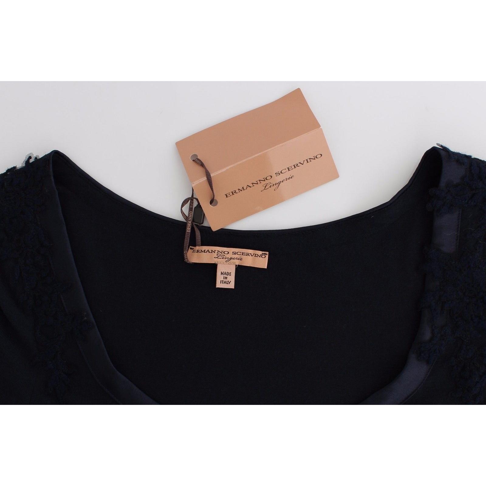 Lingerie Blue Top Blouse Jumper Lace Rayon - coffeewithmee2