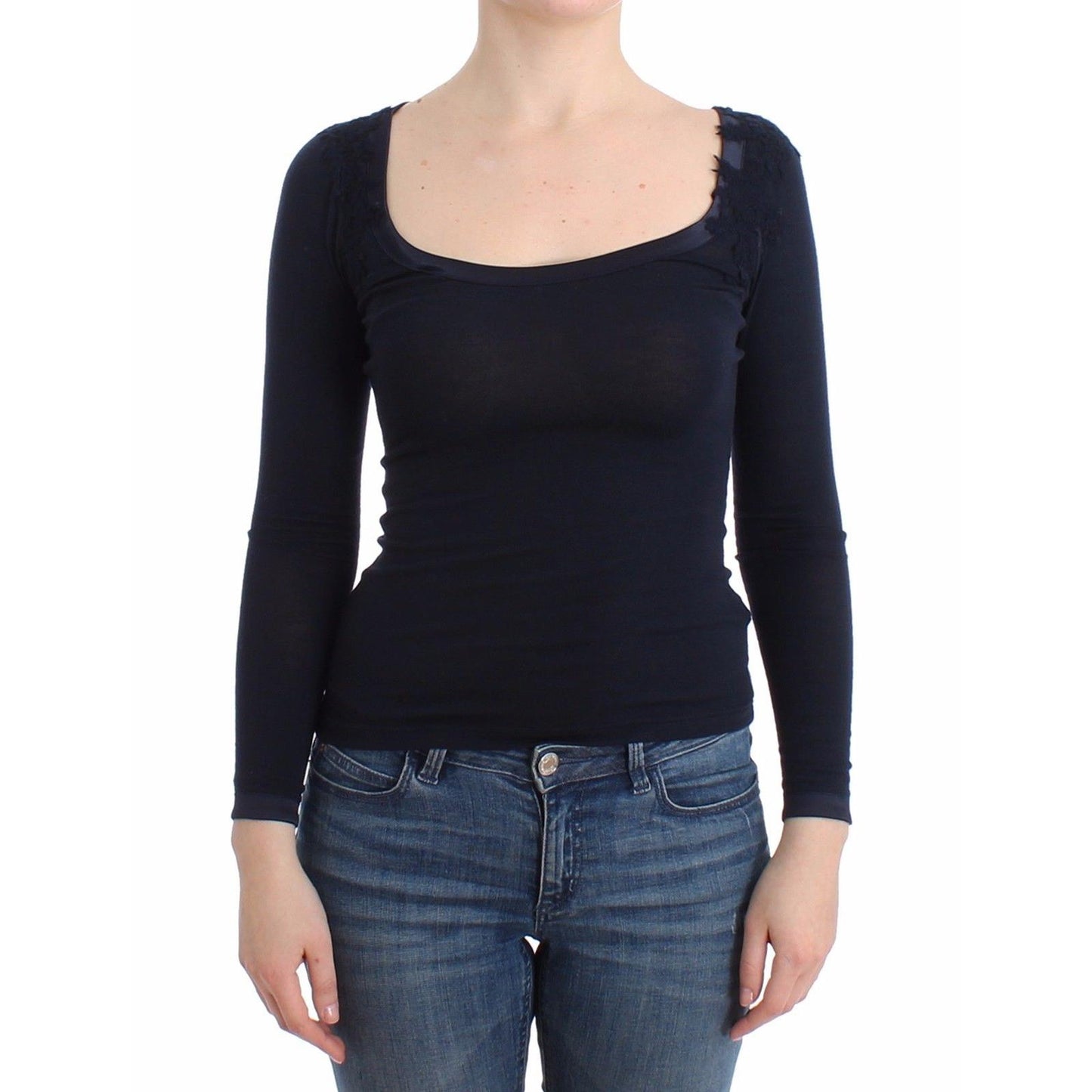 Lingerie Blue Top Blouse Jumper Lace Rayon - coffeewithmee2