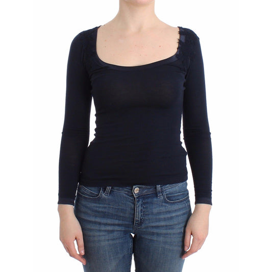 Lingerie Blue Top Blouse Jumper Lace Rayon - coffeewithmee2