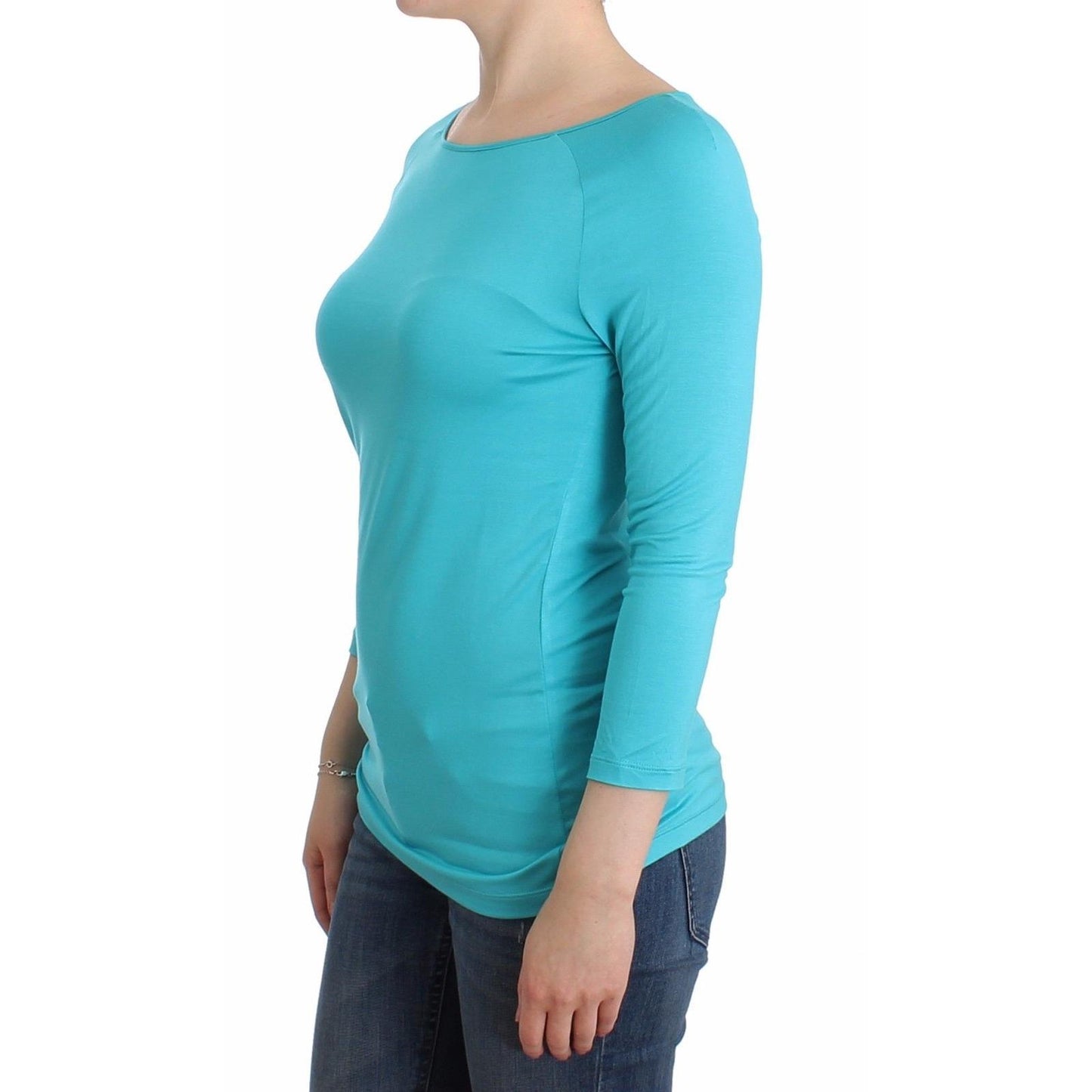 Lingerie Blue Top Blouse Jumper Modal Solid - coffeewithmee2