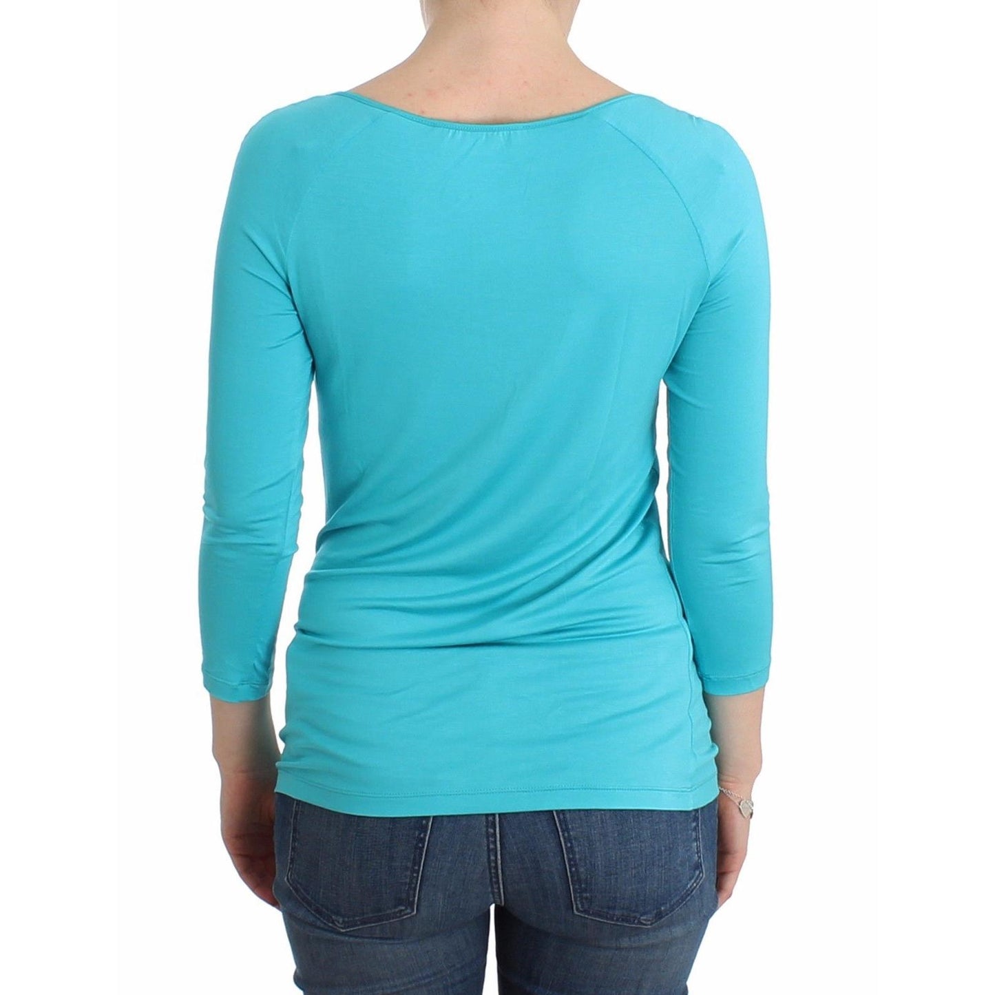 Lingerie Blue Top Blouse Jumper Modal Solid - coffeewithmee2