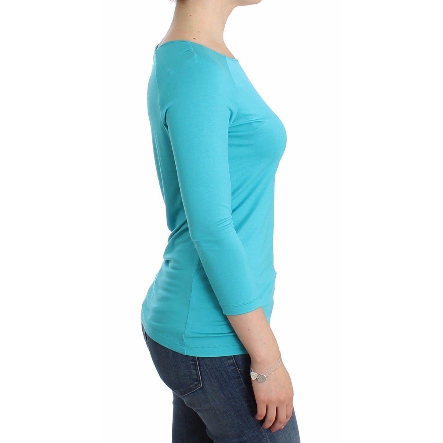 Lingerie Blue Top Blouse Jumper Modal Solid - coffeewithmee2