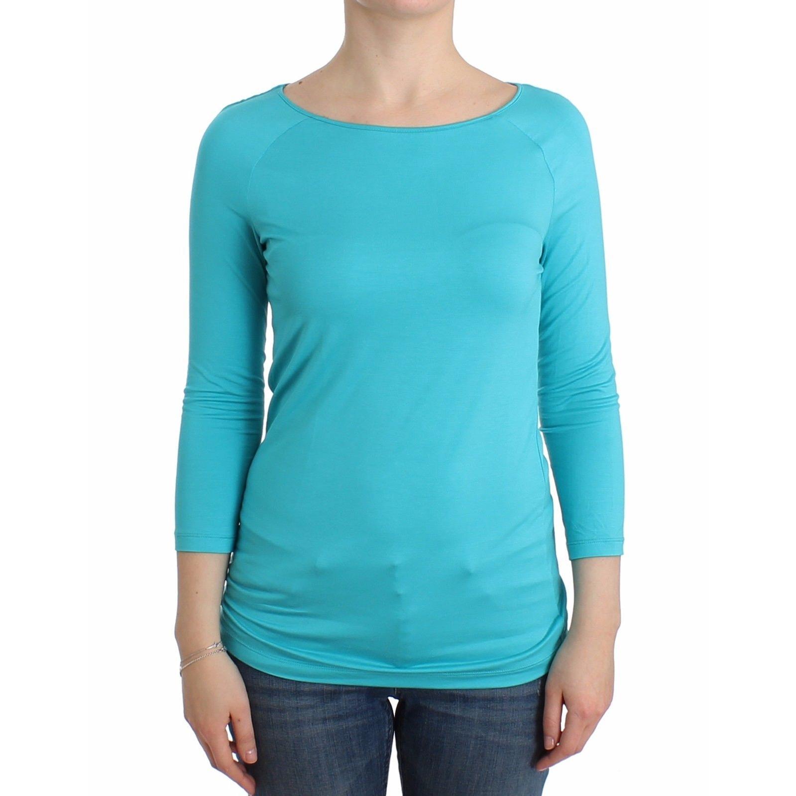 Lingerie Blue Top Blouse Jumper Modal Solid - coffeewithmee2