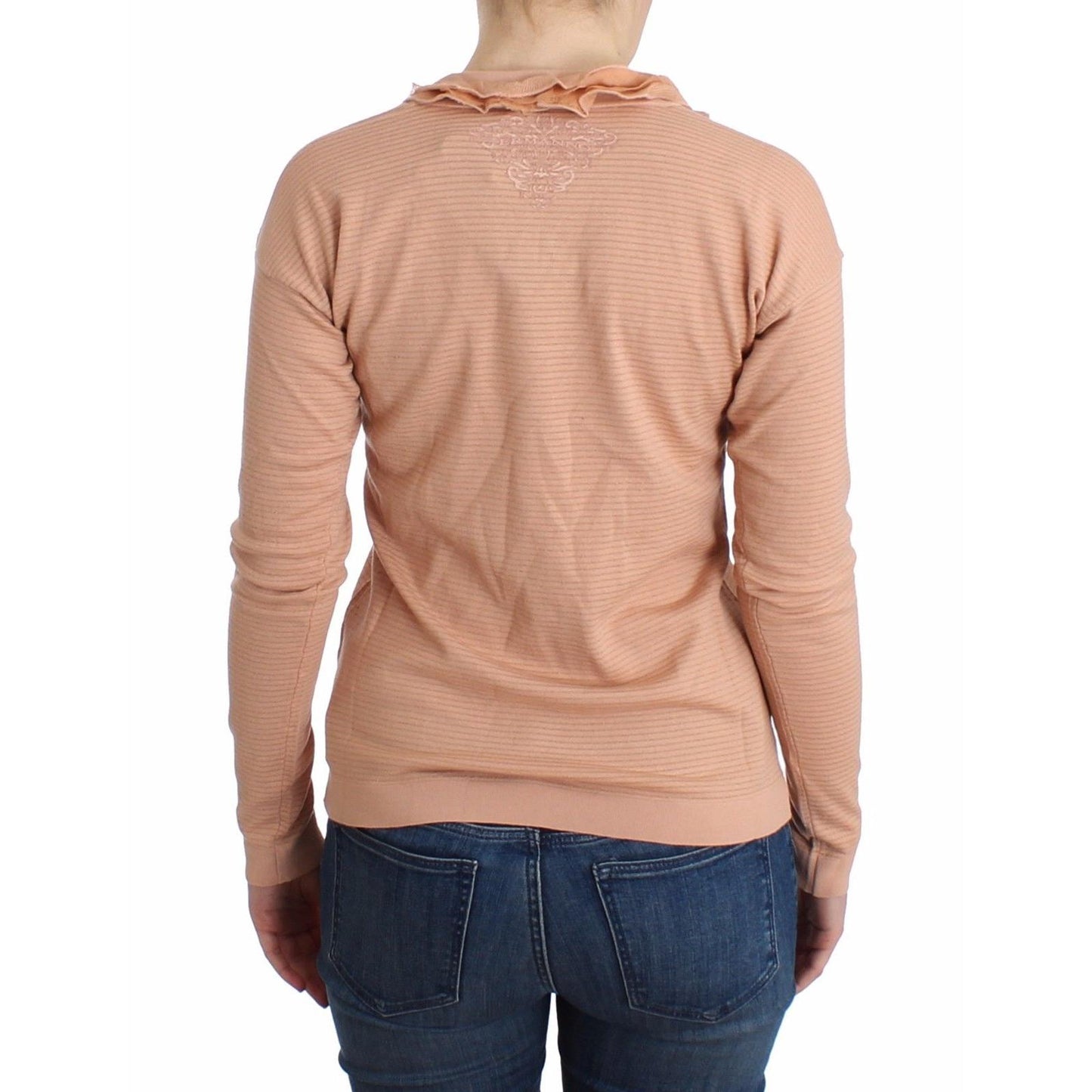 Orange Wool Blend Striped Long Sleeve Top - coffeewithmee2