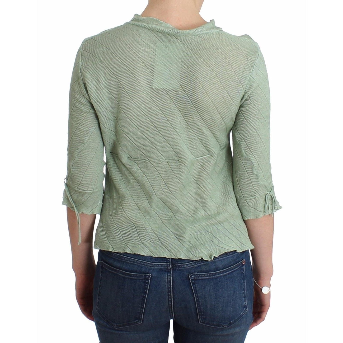 Green Lightweight Knit Sweater Top Blouse - coffeewithmee2