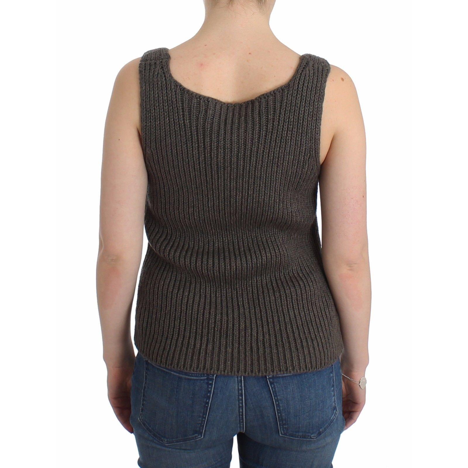 Gray Knit Top Knitted Sweater Merino Wool - coffeewithmee2