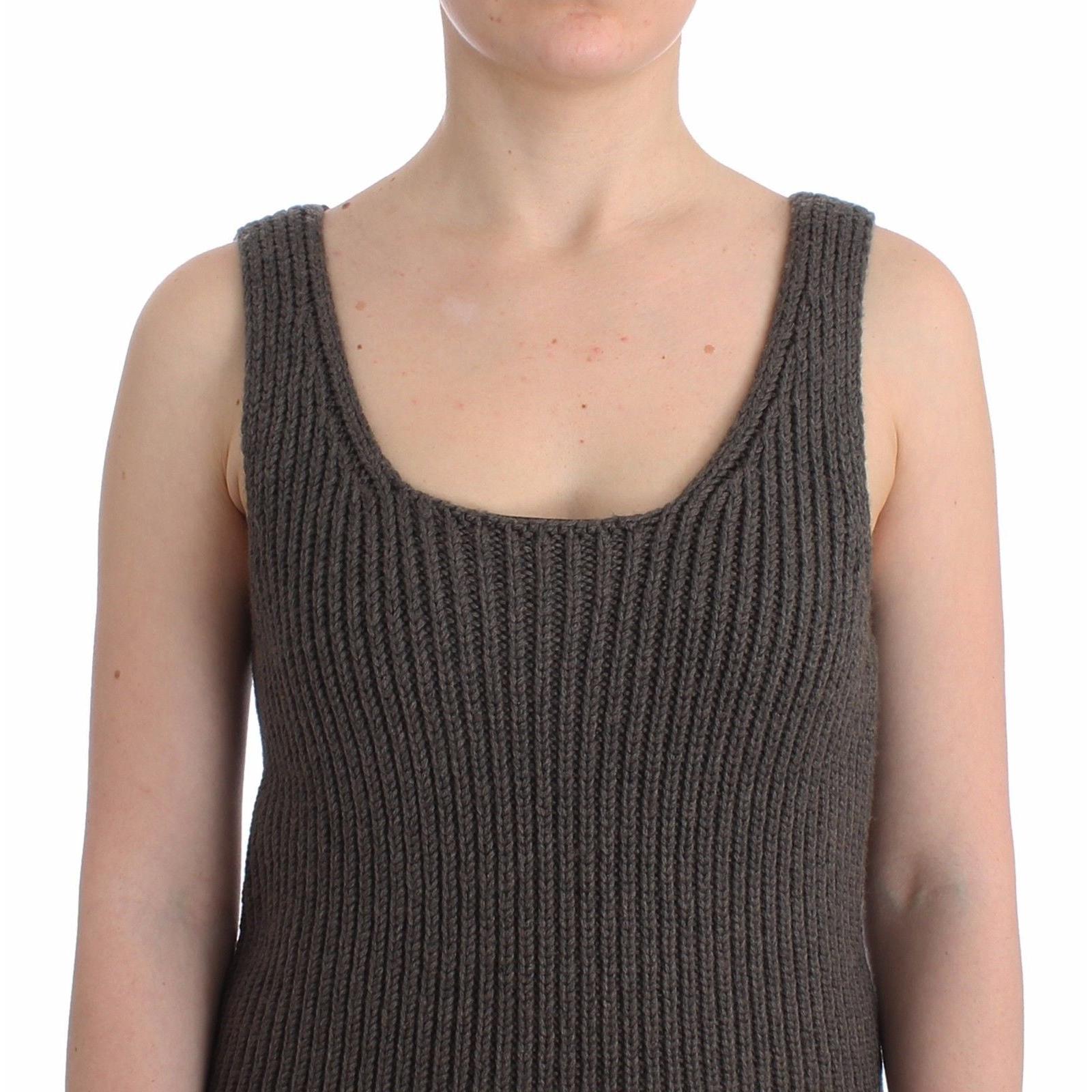 Gray Knit Top Knitted Sweater Merino Wool - coffeewithmee2