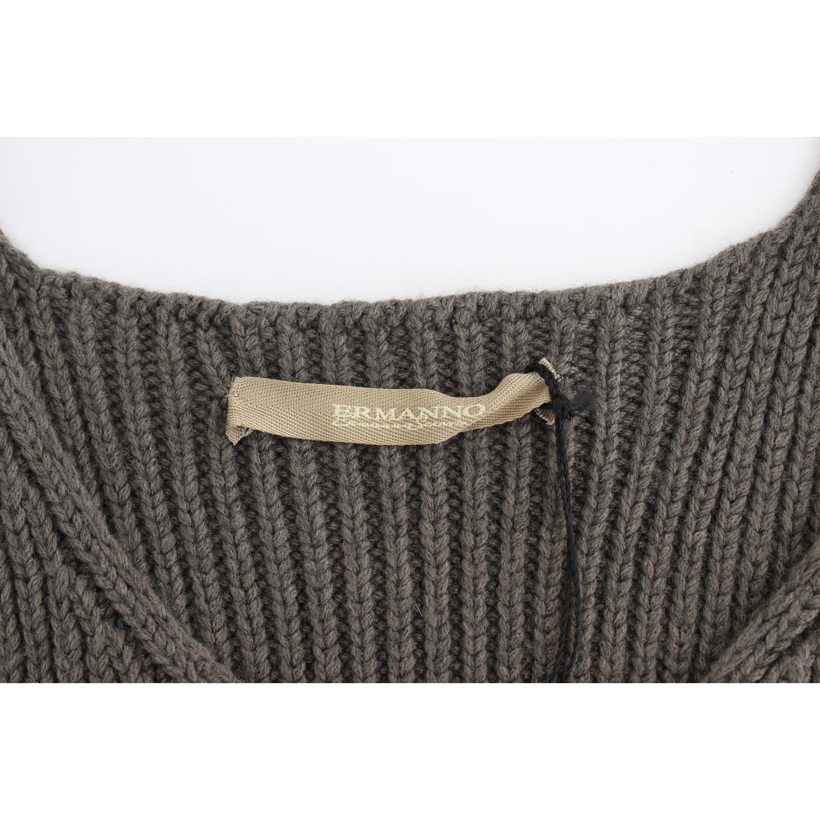 Gray Knit Top Knitted Sweater Merino Wool - coffeewithmee2