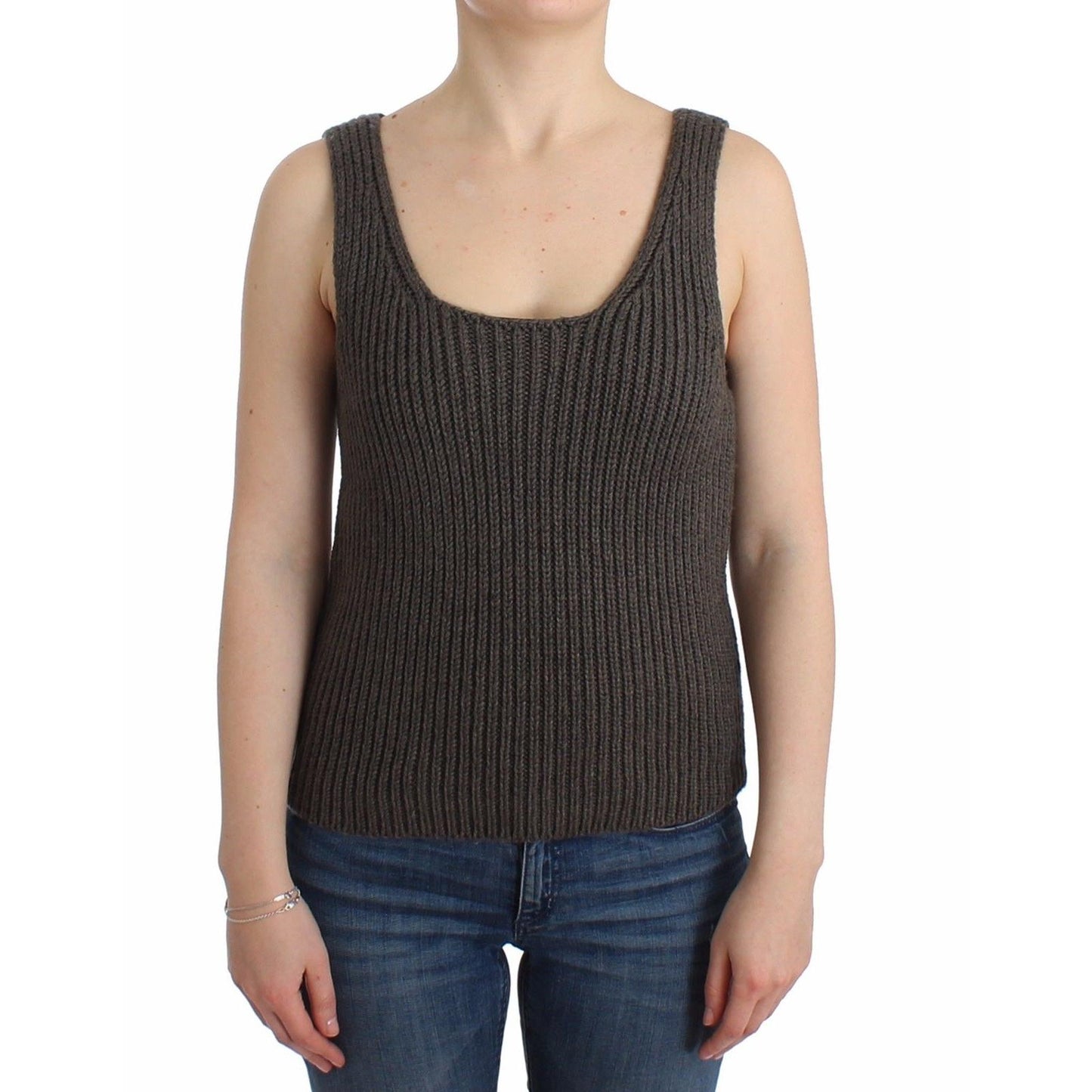 Gray Knit Top Knitted Sweater Merino Wool - coffeewithmee2