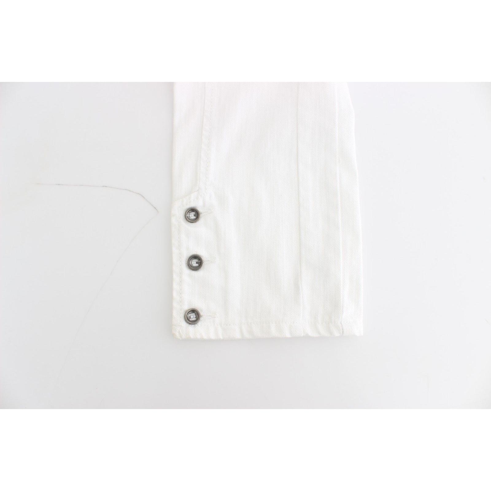 White Cropped Jeans Denim Pants Branded Capri - coffeewithmee2