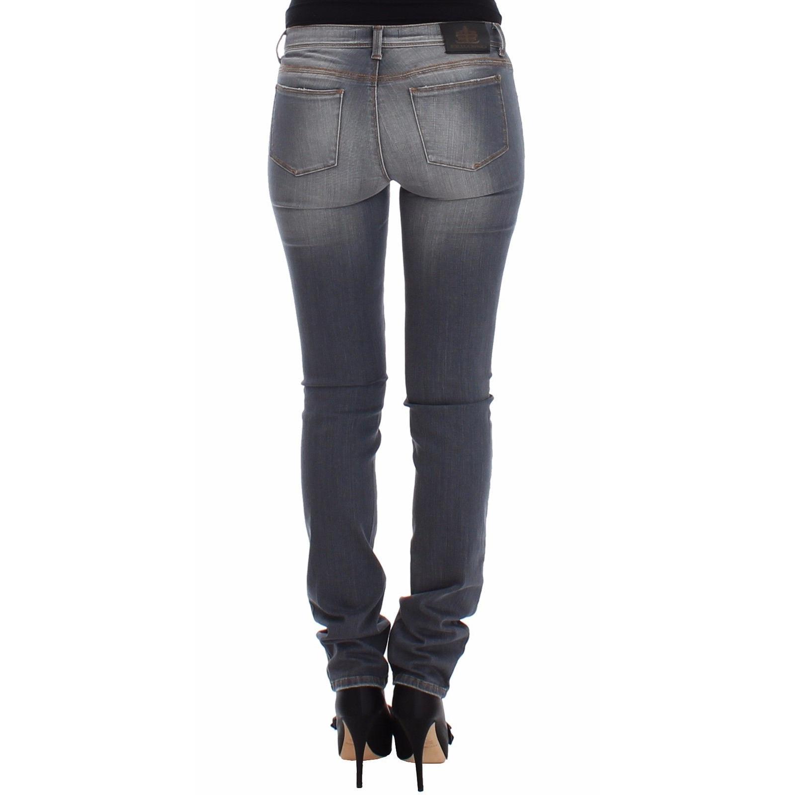 Gray Slim Jeans Denim Pants Skinny Leg Stretch - coffeewithmee2