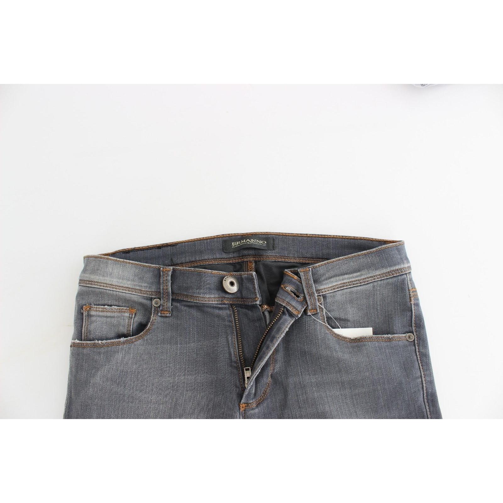 Gray Slim Jeans Denim Pants Skinny Leg Stretch - coffeewithmee2