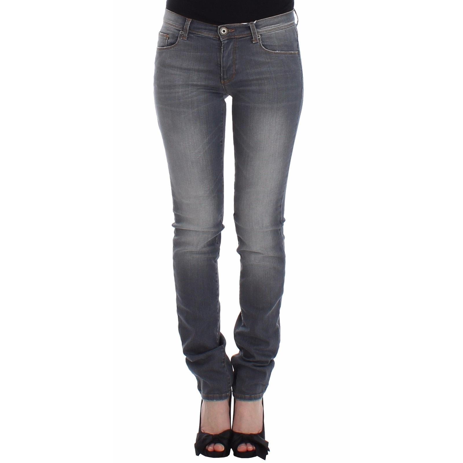 Gray Slim Jeans Denim Pants Skinny Leg Stretch - coffeewithmee2