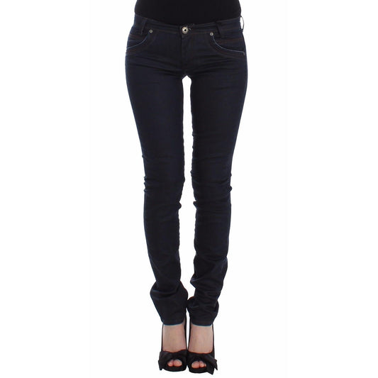 Blue Slim Jeans Denim Pants Skinny Leg Stretch - coffeewithmee2