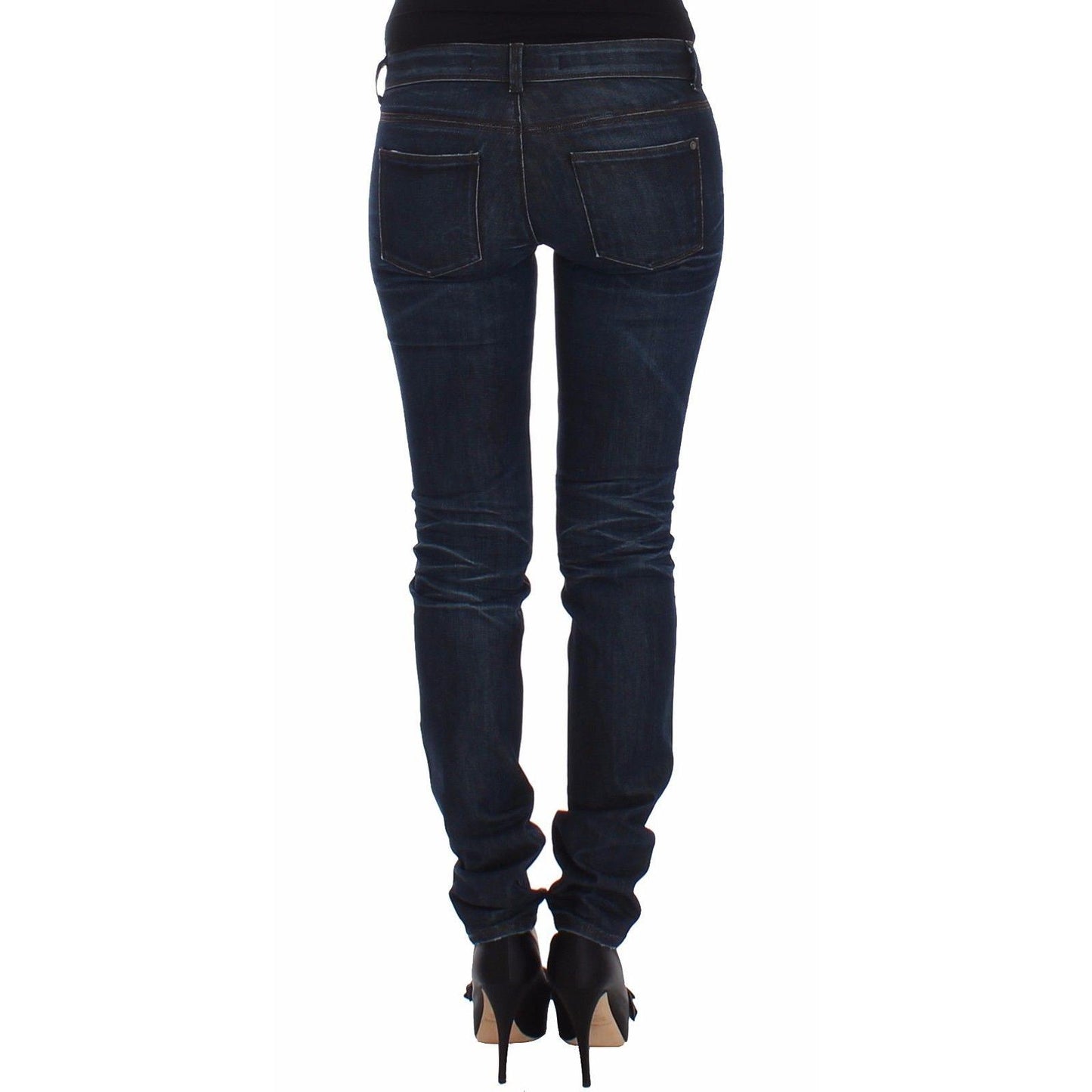 Blue Slim Jeans Denim Pants Skinny Leg Stretch - coffeewithmee2