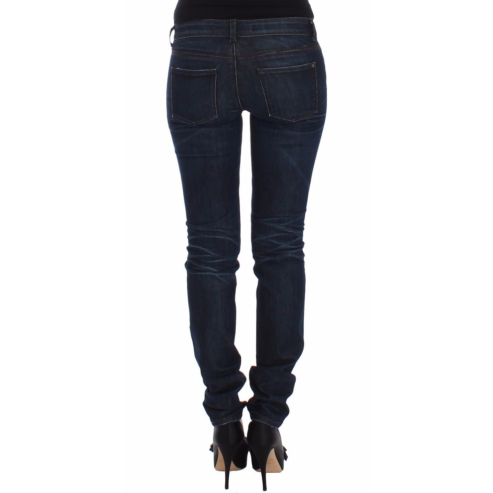 Blue Slim Jeans Denim Pants Skinny Leg Stretch - coffeewithmee2