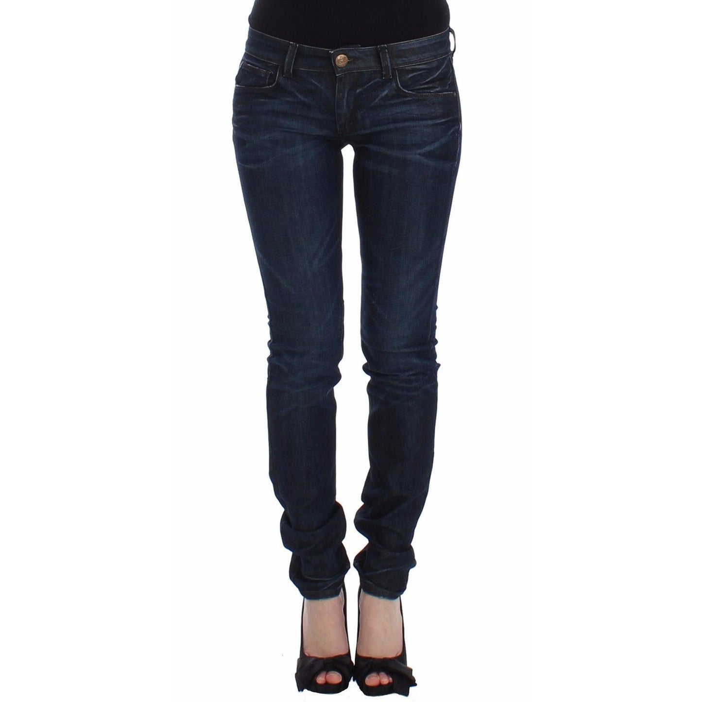 Blue Slim Jeans Denim Pants Skinny Leg Stretch - coffeewithmee2