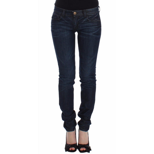 Blue Slim Jeans Denim Pants Skinny Leg Stretch - coffeewithmee2