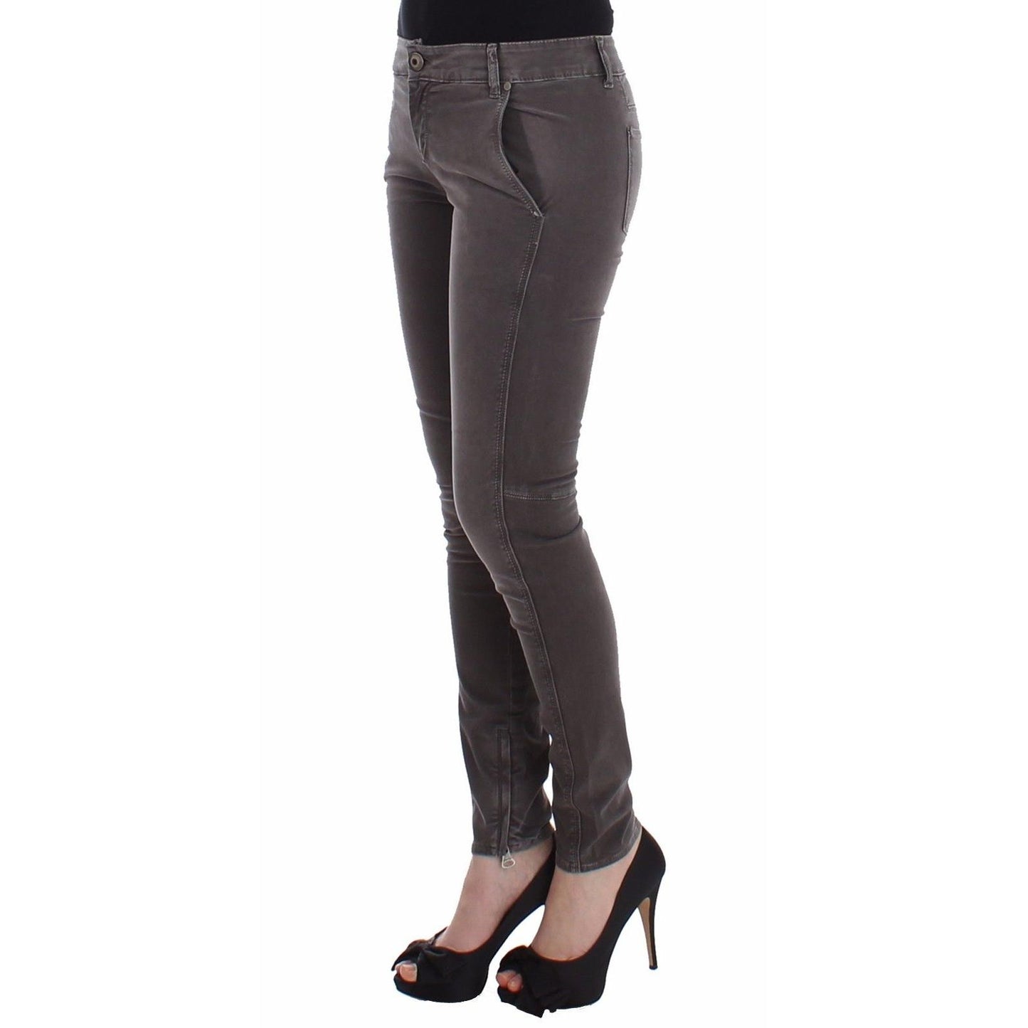 Gray Slim Jeans Denim Pants Skinny Leg Stretch - coffeewithmee2