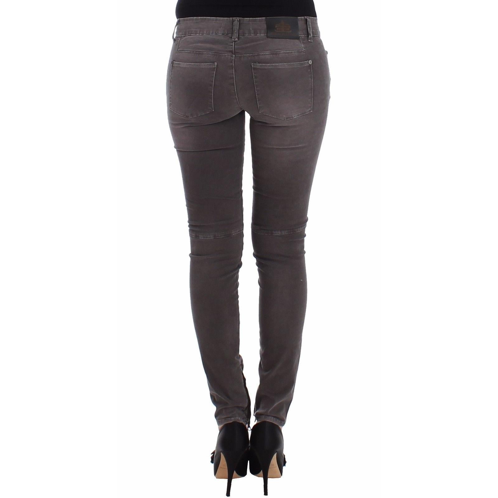 Gray Slim Jeans Denim Pants Skinny Leg Stretch - coffeewithmee2