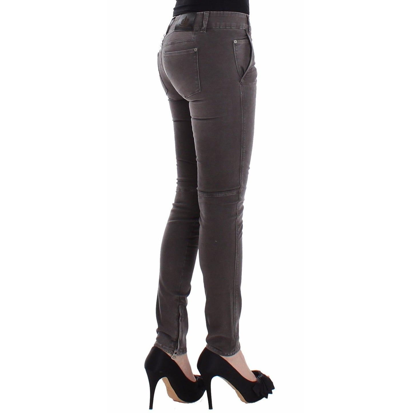 Gray Slim Jeans Denim Pants Skinny Leg Stretch - coffeewithmee2