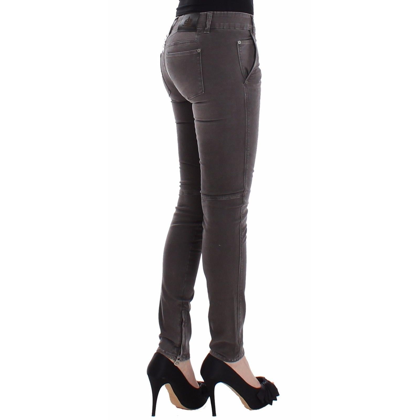 Gray Slim Jeans Denim Pants Skinny Leg Stretch - coffeewithmee2
