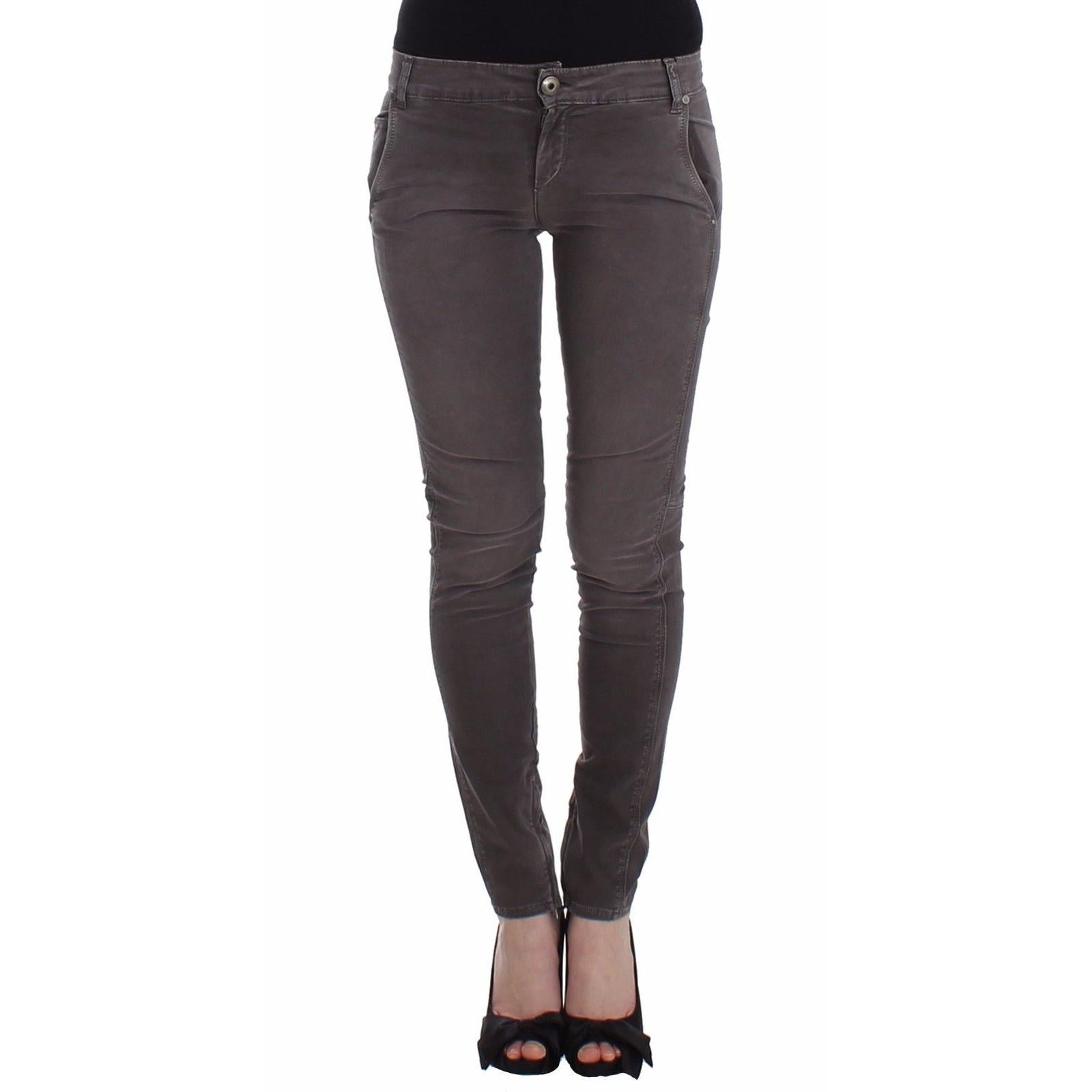 Gray Slim Jeans Denim Pants Skinny Leg Stretch - coffeewithmee2