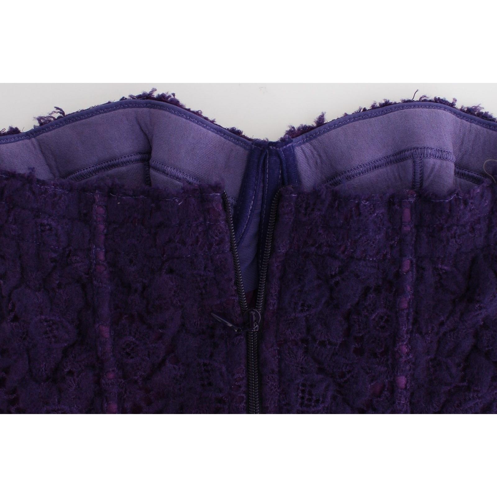 Lingerie Purple Corset Bustier Top Floral Lace - coffeewithmee2