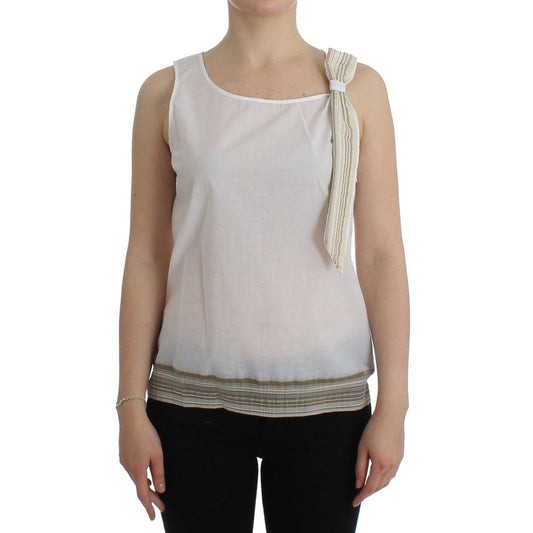 White Top Blouse Tank Shirt Sleeveless - coffeewithmee2