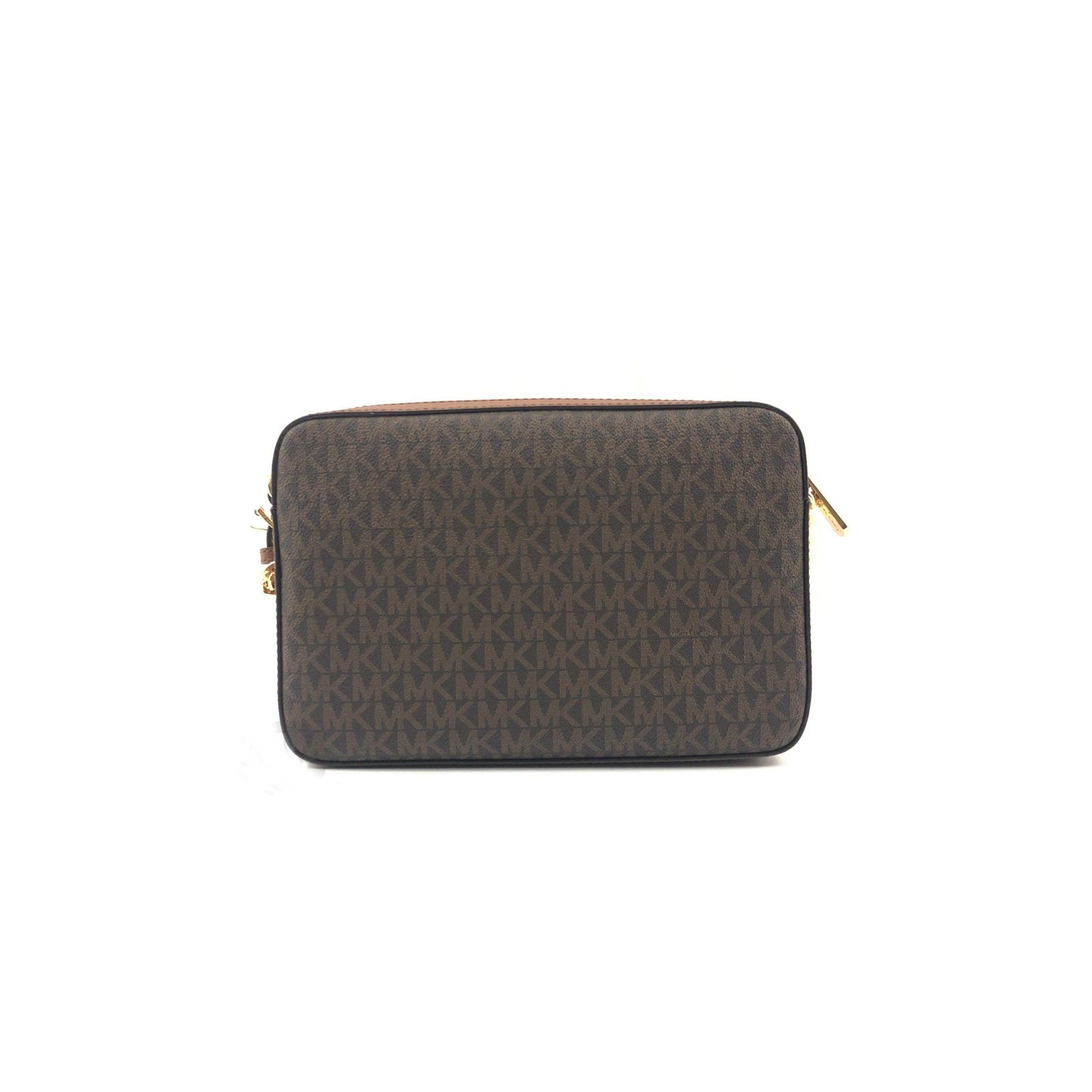 Jet Set Large East West Saffiano Leather Crossbody Bag Handbag [Brown Signature] - coffeewithmee2