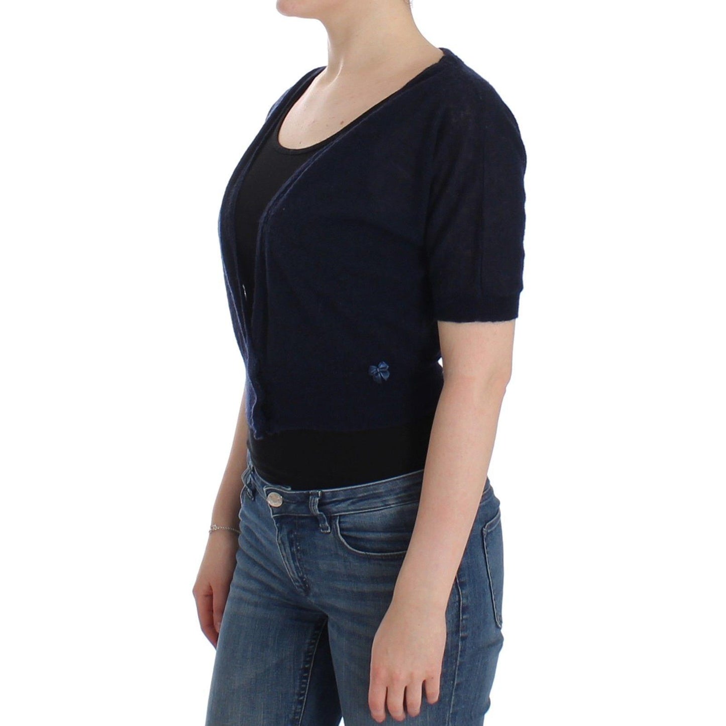 Lingerie Knit Blue Wool Sweater Cardigan - coffeewithmee2