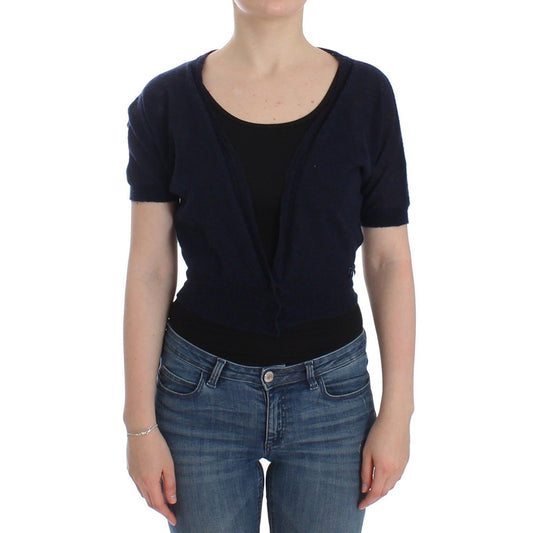 Lingerie Knit Blue Wool Sweater Cardigan - coffeewithmee2