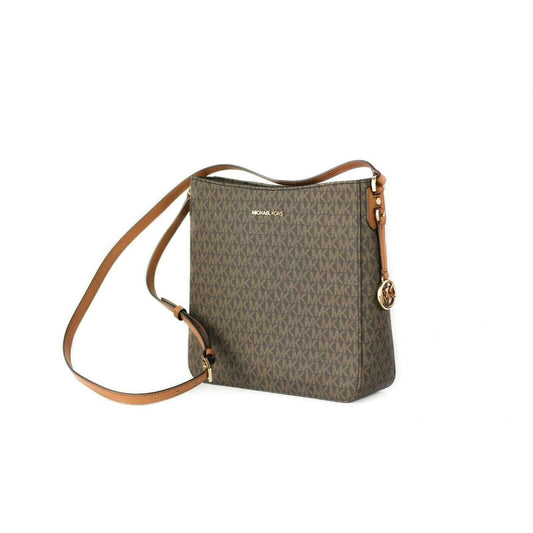 Signature Jet Set Large Signature Messenger Crossbody Bag (Brown Signature) - coffeewithmee2