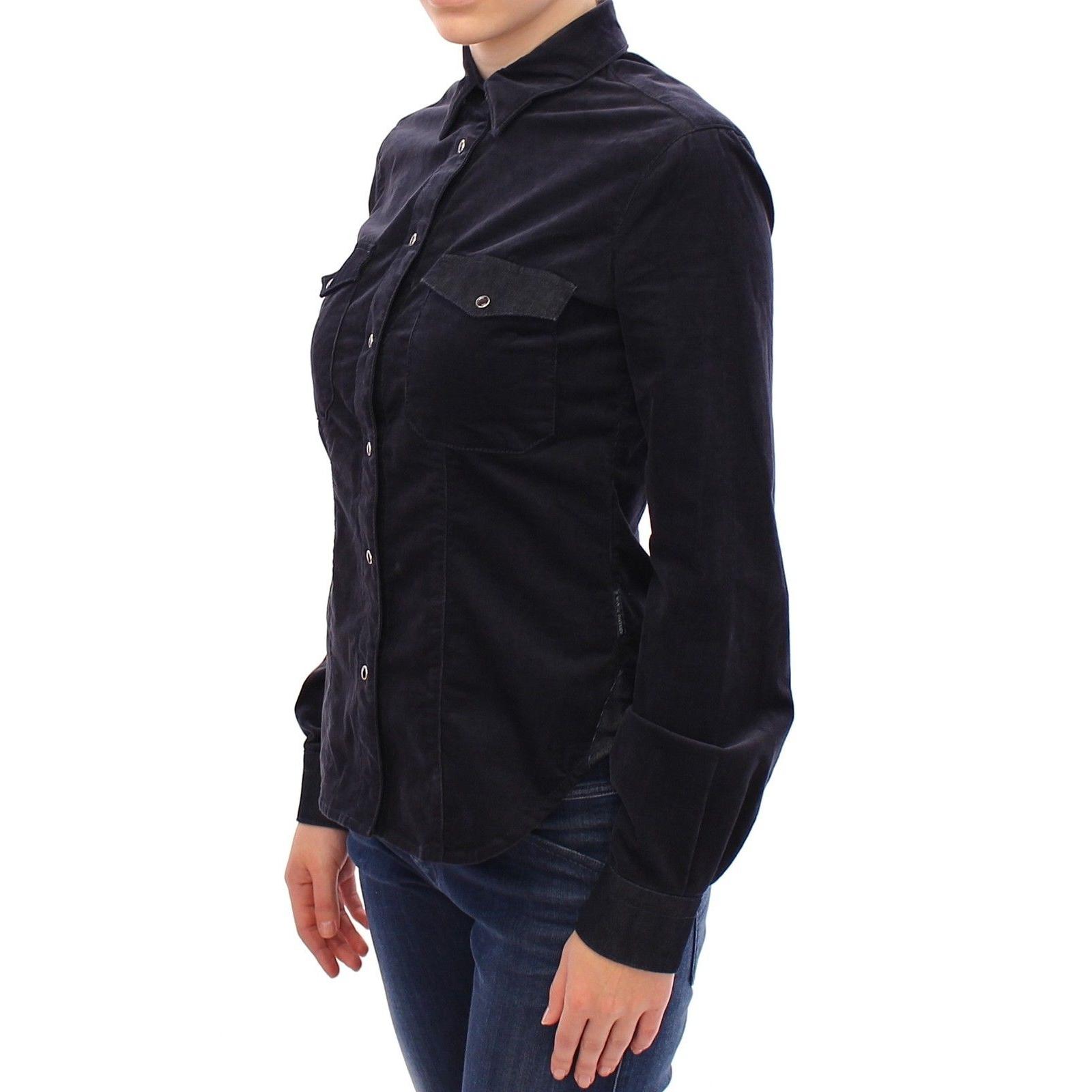 Blue Stretch Button Down Shirt - coffeewithmee2