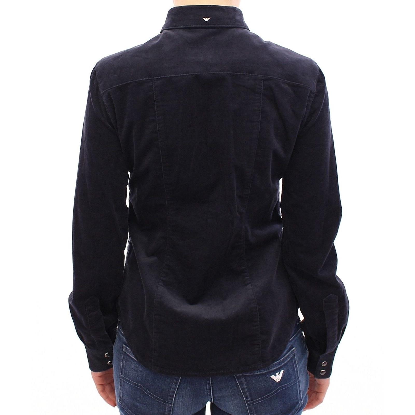 Blue Stretch Button Down Shirt - coffeewithmee2