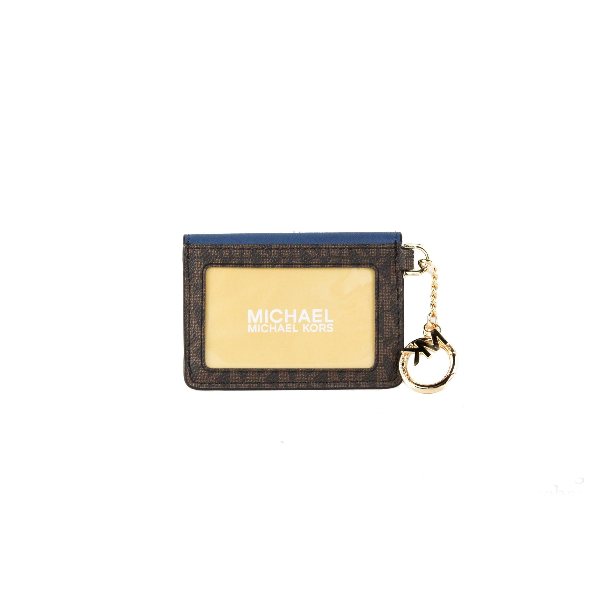 Kala Small Signature Leather Flap Key Ring Card Case (Dark Chambray) - coffeewithmee2
