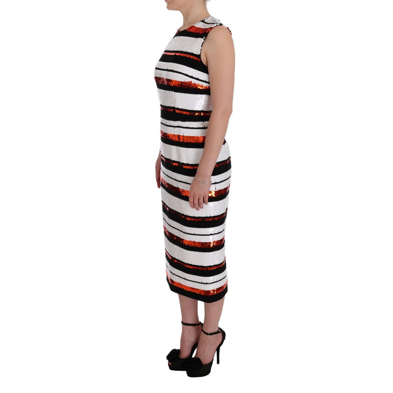 Multicolored Striped Sequined Stretch Dress - coffeewithmee2